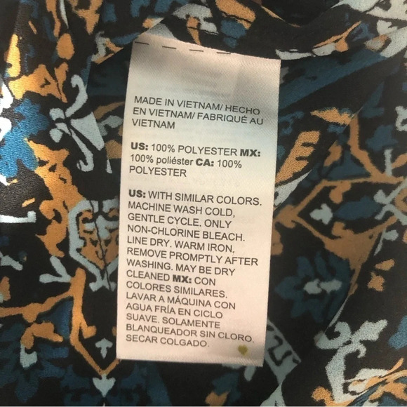 Chicos Sleeveless  Top - Black Blue Gold Patterned - Size US 4-6 - Picture 5 of 7